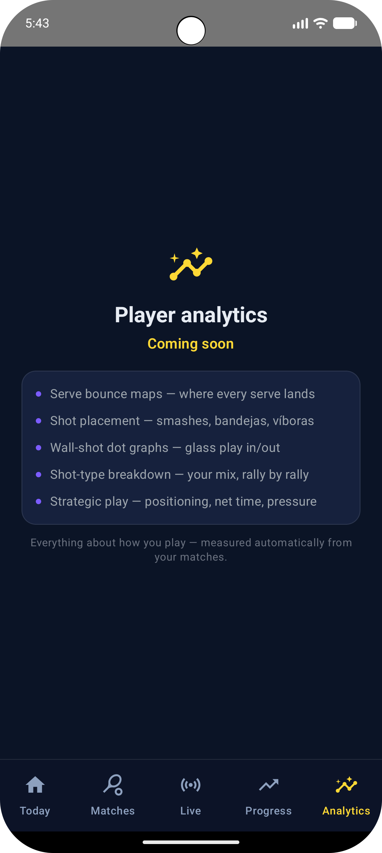 Analytics — deep play analytics, coming soon